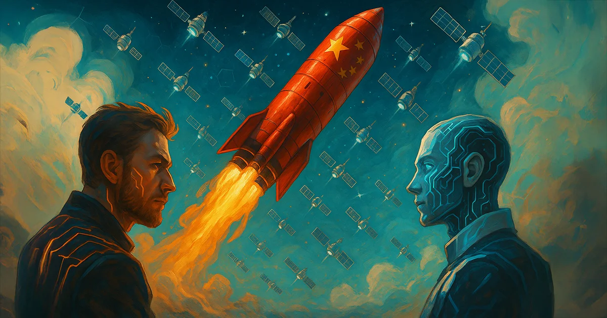 Eine China Rakete mit KI-Satelliten 